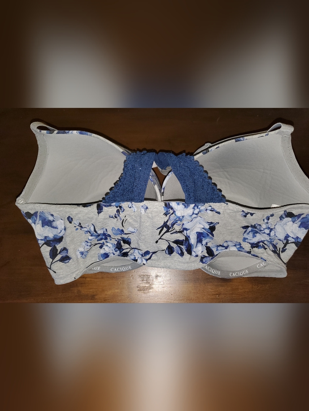 Cacique Lane Bryant Bra Sz 44h Boost Plunge Underwire DEFECT - Picture 2 of 5
